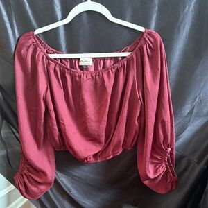 Alythea Wine Off-Shoulder Blouse